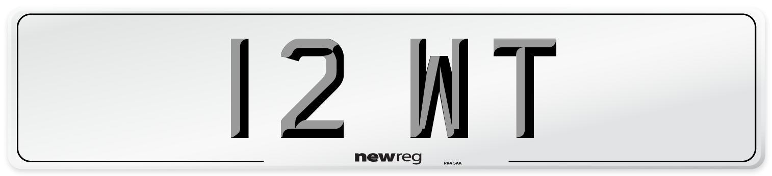 12 WT Number Plate from New Reg